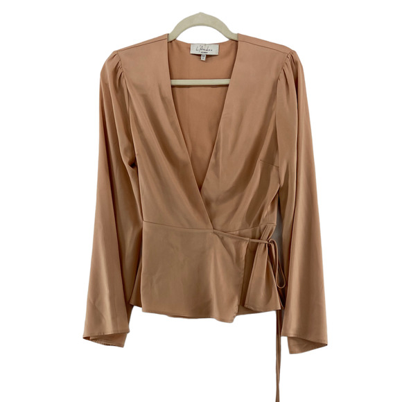 L'Academie Tops - L'Academie Pink Eliot Wrap Top Blouse Sz Medium Revolve